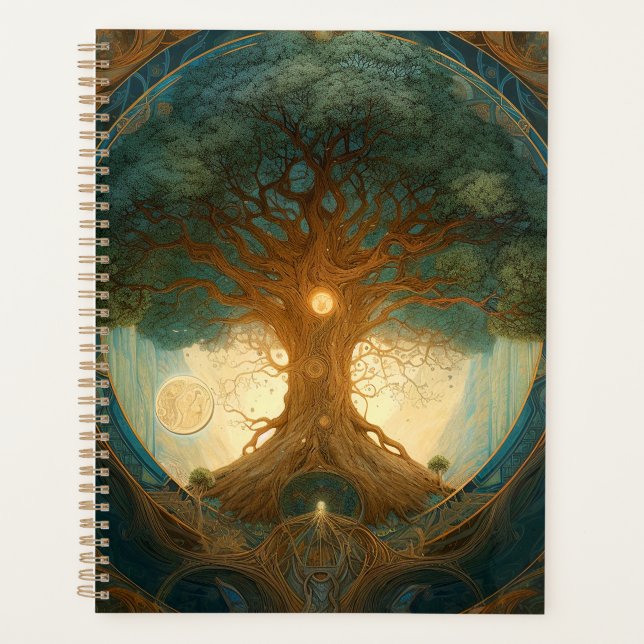 Magical Tree Of Life Surreal Nature Art Planner (Front)