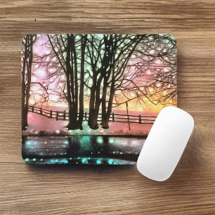 Magical Trees on a Snowy Delaware Hillside Mouse Pad