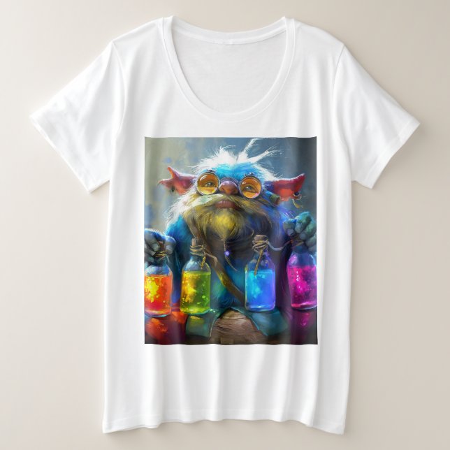 Magical Troll Alchemist Plus Size T-Shirt (Design Front)