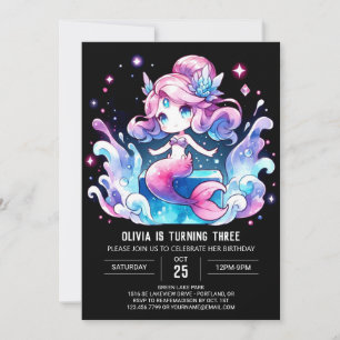 Magical Under the Sea Mermaid Birthday Invitation
