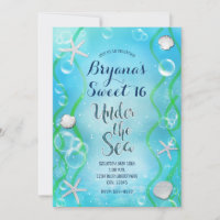 Magical Under The Sea Teal Blue Sweet 16