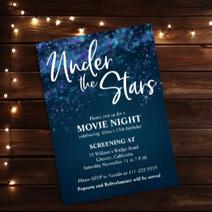 Magical Under the Stars Outdoor Movie Night Invitation