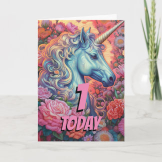 Magical Unicorn 1st Birthday Card