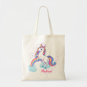 Magical Unicorn and Rainbow Colourful Tote Bag