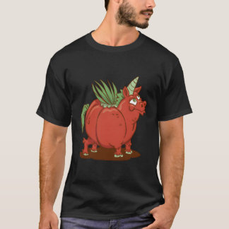 Magical Unicorn And Tasty Tomato Meet On This Ador T-Shirt