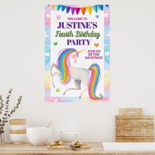 Magical Unicorn Any Age Birthday Party Poster