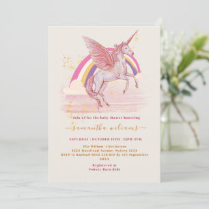 Magical Unicorn Baby Shower Party Invitation