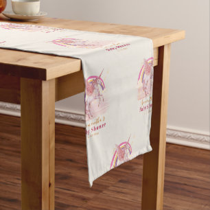 Magical Unicorn Baby Shower Party Short Table Runner