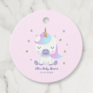 Magical Unicorn Baby Shower Stars Favour Tags