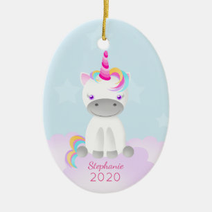 Magical Unicorn Believe in the Magic of Christmas Ceramic Tree Decoration