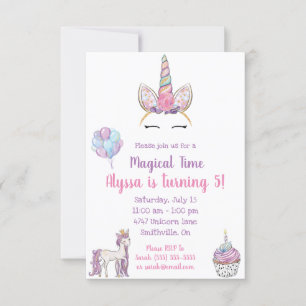 Magical Unicorn Birthday Invitation