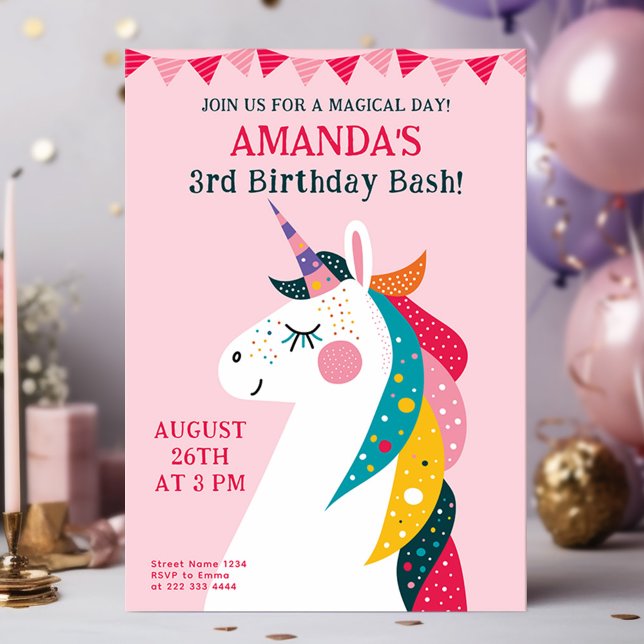 Magical unicorn birthday  invitation (Creator Uploaded)