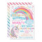 Magical Unicorn Birthday Invitation Rainbow Invite