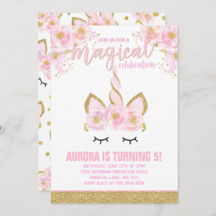 Magical Unicorn Birthday Invitation Unicorn Party