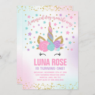 Magical Unicorn Birthday Invitation Unicorn Party