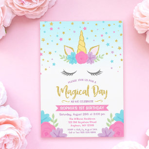 Magical Unicorn Birthday Invitations