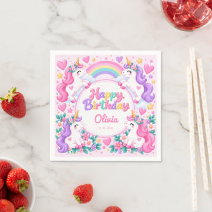 Magical Unicorn Birthday Napkin