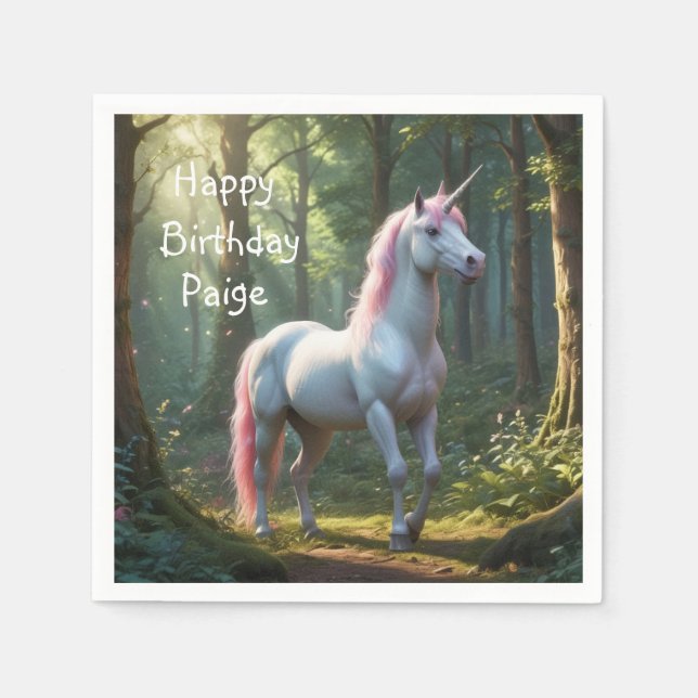 Magical Unicorn Birthday Napkin (Front)