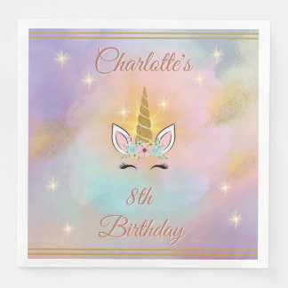 Magical Unicorn Birthday Napkin