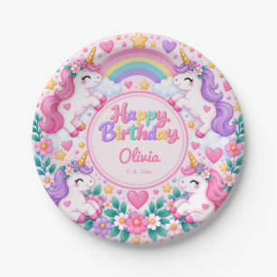 Magical Unicorn Birthday Paper Plate