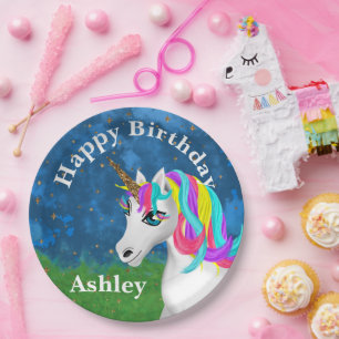 Magical Unicorn Birthday Paper Plate