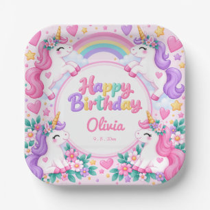 Magical Unicorn Birthday Paper Plate