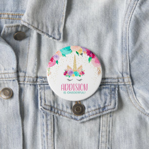 Magical Unicorn Birthday Party Baby Shower Button