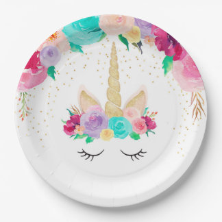 Magical Unicorn Birthday Party Baby Shower Plates