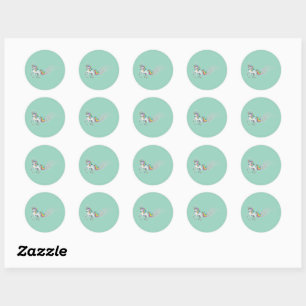 Magical Unicorn Birthday Party Classic Round Sticker