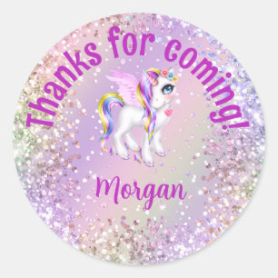 Magical Unicorn Birthday Party  Favors Classic Round Sticker