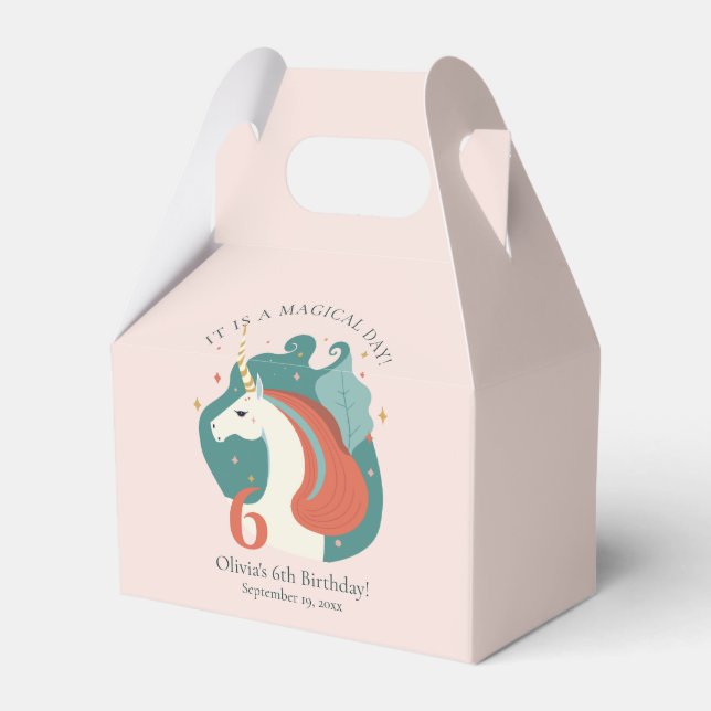 Magical Unicorn Birthday Party Favour Box (Front Side)