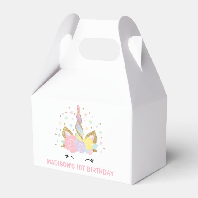 Magical Unicorn Birthday Party Favour Box. Box (Front Side)