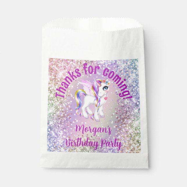 Magical Unicorn Birthday Party  Favours Favour Bags (Front)