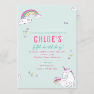 Magical Unicorn Birthday Party Invitation