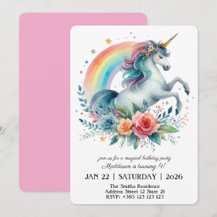 Magical Unicorn Birthday Party Invitation