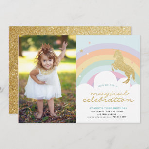 MAGICAL UNICORN BIRTHDAY PARTY INVITATION