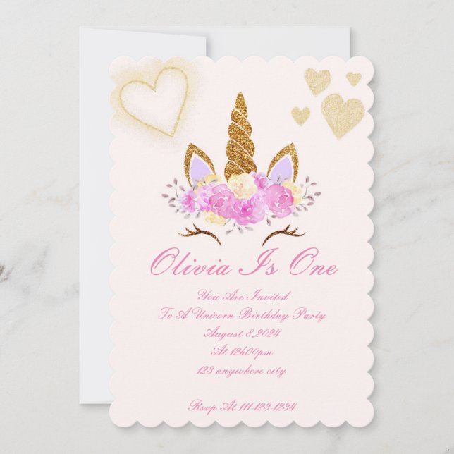 MAGICAL UNICORN BIRTHDAY PARTY INVITATION (Front)