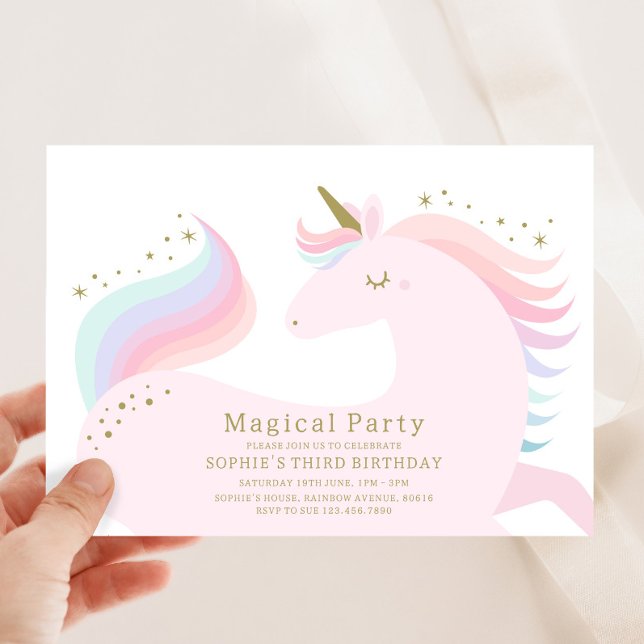 Magical Unicorn Birthday Party Invitation (Creator Uploaded)
