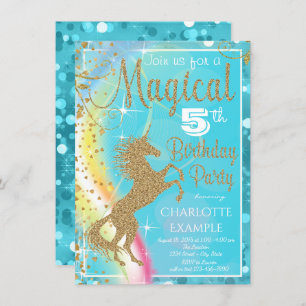 Magical Unicorn Birthday Party Invitations