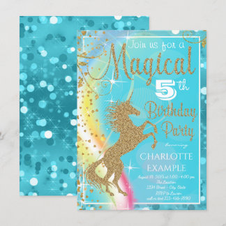 Magical Unicorn Birthday Party Invitations