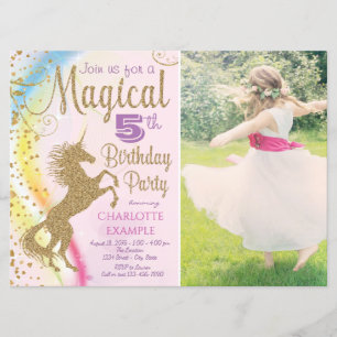 Magical Unicorn Birthday Party Invitations