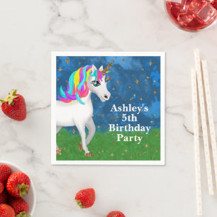 Magical Unicorn Birthday Party Napkin