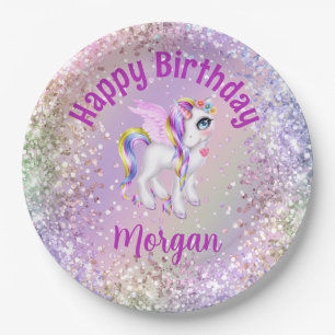 Magical Unicorn Birthday Party Paper Plate