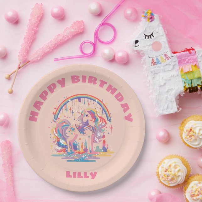 Magical Unicorn Birthday Party Paper Plate (Party)