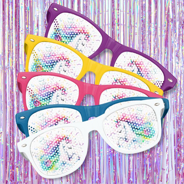 Magical Unicorn Birthday Party Retro Sunglasses (Creator Uploaded)