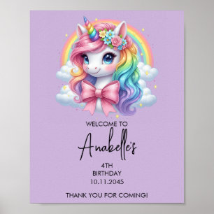 Magical Unicorn Birthday Poster   Welcome Sign