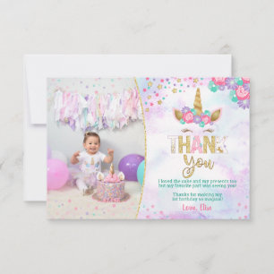 Magical Unicorn Birthday Thank You Cards