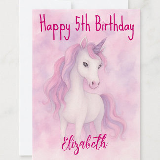 Magical Unicorn Birthday Wishes  Card