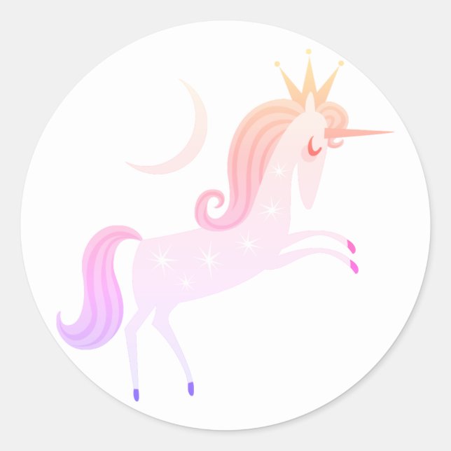 magical unicorn classic round sticker (Front)