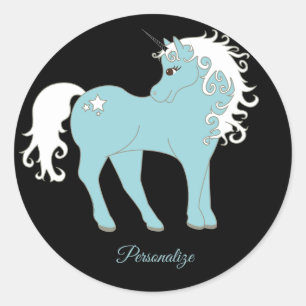 Magical Unicorn Cute & Adorable with Star Classic Round Sticker
